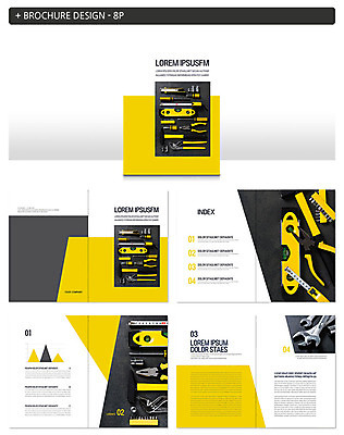 템플릿 ZIP 리플렛 줄자 팜플렛 취미 사람없음 생활 노란색 사각형 검은색 공구 망치 인디자인 INDD 이미지템플릿 도형 컬러 자 도구 파일형식