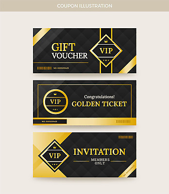 배너 가로배너 일러스트 사람없음 세트 검은색 금색 티켓 상품권 쿠폰 바코드 결제 초대장 VIP 기프트카드 국내일러스트 AI파일 컬러 카드_감사 가로 카드 파일형식 벡터