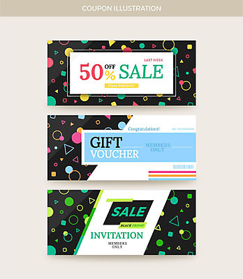 배너 가로배너 일러스트 사람없음 세트 컬러풀 세일 사각형 원형 삼각형 상품권 쿠폰 초대장 국내일러스트 AI파일 도형 컬러 카드_감사 가로 파일형식 벡터