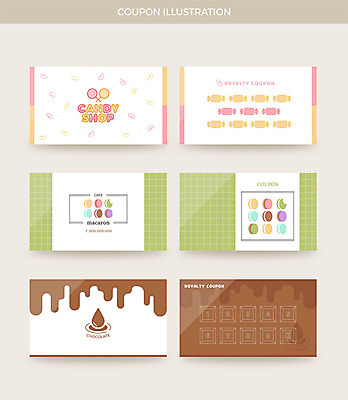 배너 일러스트 디저트 사탕 사람없음 세트 컬러풀 초콜릿 달콤 쿠폰 마카롱 스템프쿠폰 국내일러스트 AI파일 음식 컬러 맛 파일형식 벡터