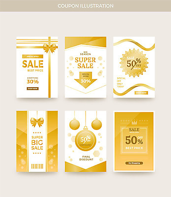 배너 화살표 리본 세로배너 일러스트 사람없음 쇼핑 세트 세일 금색 고급 쿠폰 바코드 국내일러스트 AI파일 컬러 컨셉 세로 파일형식 벡터