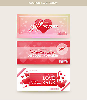배너 가로배너 일러스트 발렌타인데이 사랑 사람없음 빨간색 세트 세일 하트 상품권 쿠폰 결제 기프트카드 국내일러스트 AI파일 모양 감정 컬러 데이이벤트 가로 카드 파일형식 벡터