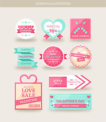 화살표 리본 분홍색 하늘색 일러스트 화살 프레임 발렌타인데이 사랑 사람없음 세트 라벨 세일 하트 쿠폰 할인쿠폰 국내일러스트 AI파일 모양 감정 컬러 데이이벤트 파란색 파일형식 벡터