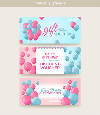배너 가로배너 분홍색 일러스트 사람없음 파란색 세트 세일 축하 상품권 쿠폰 바코드 결제 초대장 풍선 기프트카드 국내일러스트 AI파일 컬러 컨셉 카드_감사 가로 카드 파일형식 벡터