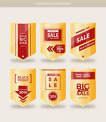 배너 화살표 세로배너 일러스트 프레임 사람없음 빨간색 세트 라벨 세일 금색 쿠폰 빅세일 할인쿠폰 블랙프라이데이 국내일러스트 AI파일 컬러 데이이벤트 세로 파일형식 벡터