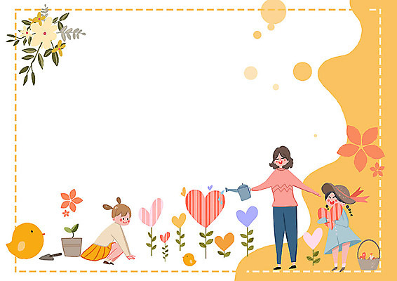 전신 PSD 식물 한마리 여자 꽃 화분 어린이 일러스트 가족 모녀 따뜻함 병아리 사람 성인 세명 바구니 새싹 화목 물뿌리개 하트 5월 모종삽 물주기 5월행사 화단 가정의달 국내일러스트 모양 1 딸 컨셉 관계 모션 조류 엄마 이벤트 날짜 삽 파일형식