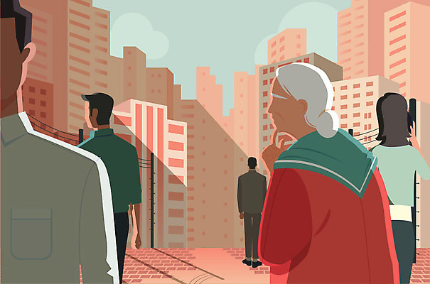 여자 남자 할머니 일러스트 거리 아파트 사람 빌딩 여러명 상반신 성인 치료 걷기 도시 질병 장애 건망증 치매 얼굴없음 국내일러스트 AI파일 노년 다수 의학 모션 주택 건물 파일형식 벡터