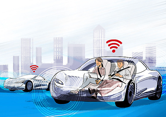 전신 PSD 여자 남자 도로 여유 커피 이동 일러스트 자동차 기술 사람 빌딩 성인 두명 파란색 운전 도시 업무 발전 스마트 와이파이 편리함 4차산업 5G 자율주행 모빌리티 국내일러스트 감정 산업 길 음료 육상교통 교통수단 컬러 컨셉 교통시설 모션 IT 건물 작업 무선인터넷 파일형식