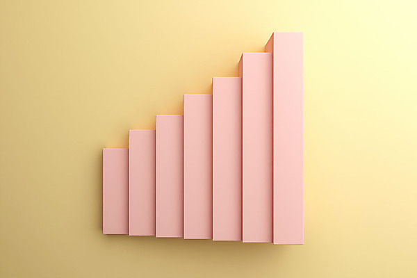 PSD 편집이미지 분홍색 통계 그래프 사람없음 노란색 3D소스 3D 자료 막대그래프 입체 디지털합성 상승 계단식 서류판 통계그래프 통계자료 편집소스 빅데이터 편집3D 컬러 컨셉 사무용품 파일형식 4차산업