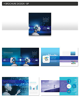 템플릿 산업 ZIP 그래프 기술 팜플렛 사람없음 파란색 스크린 터치 스마트 로봇 혁명 기술혁신 로봇팔 인디자인 INDD 4차산업 AI_인공지능 이미지템플릿 컬러 컨셉 파일형식