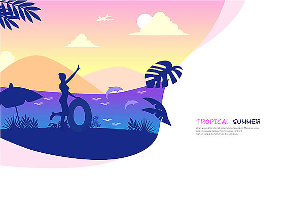 전신 구름 한마리 여자 수영복 실루엣 바다 일러스트 휴가 산 비행기 한명 사람 성인 해변 여름 여름휴가 바캉스 컬러풀 야자수 달 파라솔 즐거움 돌고래 휴양지 튜브 열대잎 성인여자한명만 트로피컬아트 국내일러스트 AI파일 자연요소 나무 1 옷 계절 감정 컬러 잎 포유류 항공교통 대중교통 촬영기법 수중동물 장소 그림 여자한명만 성인여자만 파일형식 벡터 여름_계절