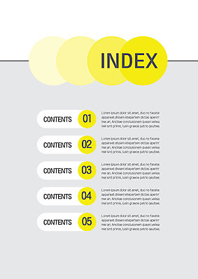 템플릿 내지 비즈니스 사람없음 노란색 회색 원형 프레젠테이션 문서템플릿 서식 레이아웃 제안서 인덱스 겹침 순서 목차 이미지템플릿 AI파일 도형 컬러 파일형식 벡터