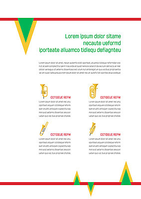 템플릿 내지 악기 음악 비즈니스 사람없음 빨간색 초록색 노란색 삼각형 프레젠테이션 문서템플릿 서식 레이아웃 문서 제안서 이미지템플릿 AI파일 도형 컬러 문화예술 파일형식 벡터