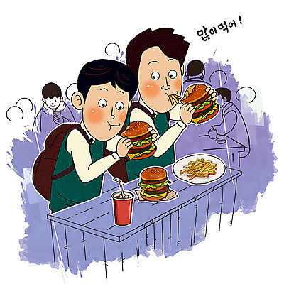 PSD 학생 남자 행복 교복 음식 남학생 일러스트 청소년 고등학생 책가방 패스트푸드 사람 여러명 상반신 식당 보라색 식사 봄 기쁨 감자튀김 햄버거 먹기 콜라 맛집 맛있는 국내일러스트 옷 계절 감정 컬러 다수 가방 모션 감자 상점 튀김 인스턴트 탄산음료 파일형식