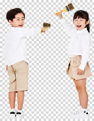 전신 편집이미지 여자 남자 어린이 페인팅 웃음 들기 누끼 사람 소녀 소년 두명 옆모습 뒷모습 캐주얼 친구 한국인 붓 색칠 뒤돌아보기 즐거움 PNG 어린이만 편집소스 옷 감정 뷰포인트 관계 모션 표정 동양인 파일형식