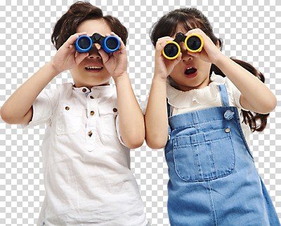 편집이미지 여자 남자 어린이 누끼 사람 소녀 소년 상반신 두명 앞모습 캐주얼 친구 놀람 망원경 한국인 즐거움 PNG 어린이만 편집소스 옷 감정 뷰포인트 관계 표정 동양인 파일형식