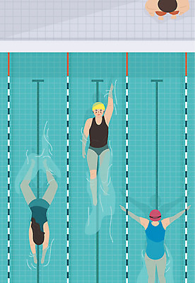 전신 여자 수영복 일러스트 수영장 사람 성인 취미 세명 파란색 하이앵글 수영 강의 수영모 배영 클래스 워라밸 국내일러스트 AI파일 옷 뷰포인트 컬러 수상스포츠 수영용품 신조어 파일형식 벡터