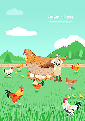 전신 PSD 여자 여러마리 일러스트 병아리 한명 사람 잔디 초원 청년 성인 초록색 컬러풀 농장 계란 기쁨 신선 닭 농부 숲 유기농 수탉 보람 암탉 양계장 성인여자한명만 국내일러스트 식물 직업 1 웰빙 감정 컬러 다수 농업 조류 알 암컷 수컷 여자한명만 성인여자만 파일형식