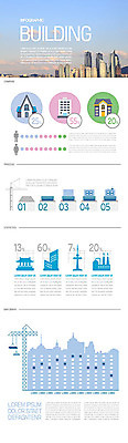 건축 일러스트 통계 그래프 주택 건설업 빌딩 사람없음 건물 파란색 인포그래픽 도시 비교 기중기 국내일러스트 AI파일 건축물 산업 컬러 컨셉 중장비 파일형식 벡터