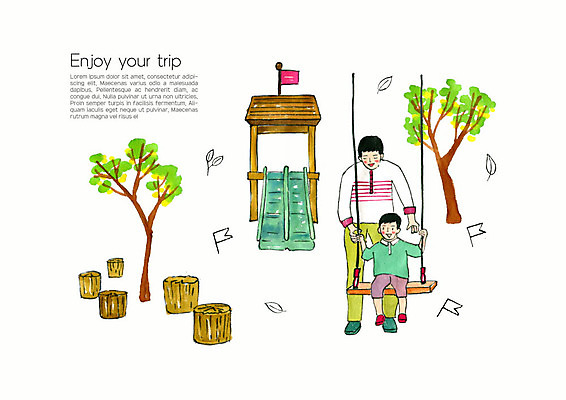 전신 PSD 나무 남자 아들 어린이 여행 일러스트 가족 수채화 사람 성인 두명 소풍 화목 아빠 밀기 미끄럼틀 놀이터 숲속 숲 그네 나무밑둥 봄소풍 부자지간 남자만 국내일러스트 식물 컨셉 관계 모션 놀이 야외활동 봄 놀이기구 파일형식