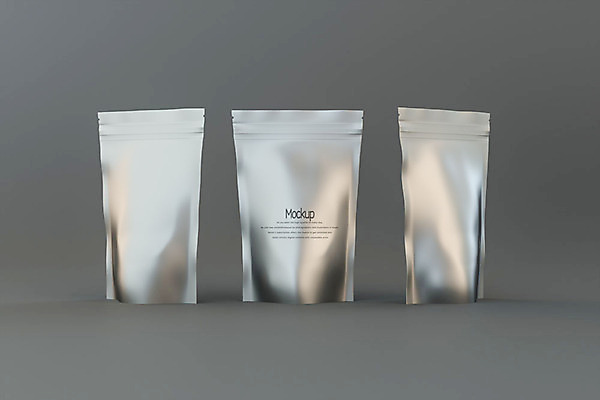PSD 편집이미지 회색배경 사람없음 3D소스 3D 세개 디지털합성 패키지 알루미늄 목업 지퍼백 커피백 편집3D 백그라운드 3 회색 커피용품 파일형식