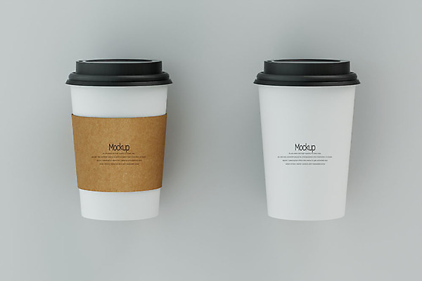 PSD 편집이미지 커피 회색배경 사람없음 3D소스 3D 두개 디지털합성 테이크아웃 컵뚜껑 컵홀더 테이크아웃컵 목업 편집3D 음료 백그라운드 2 컵 회색 뚜껑 홀더 파일형식