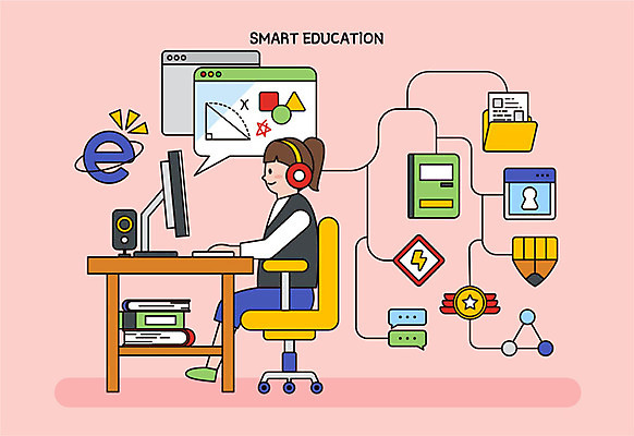 도형 학생 여자 교육 인터넷 일러스트 청소년 모바일 대화 한명 사람 책 스터디 연필 모니터 헤드폰 공책 스피커 수학 스마트 폴더 공유 온라인강의 웹브라우저 온택트 국내일러스트 AI파일 1 음향기기 컨셉 교과목 문구용품 학용품 말하기 학습 컴퓨터 필기구 강의 파일 파일형식 벡터 언택트