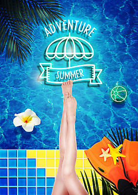 PSD 편집이미지 여자 여유 수영장 한명 사람 20대 성인 여름 파란색 여름휴가 바캉스 하이앵글 한국인 하반신 다리 열대식물 오리발 즐거움 네온 성인여자한명만 네온아트 이미지편집 식물 1 계절 감정 뷰포인트 컬러 휴가 동양인 청년 신체부위 여자한명만 성인여자만 파일형식 여름_계절