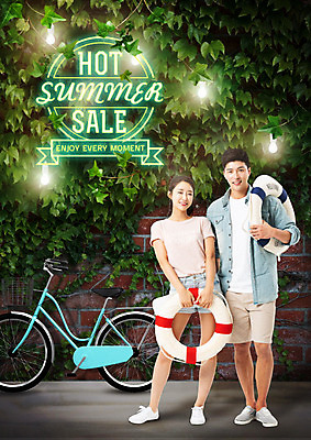 전신 PSD 편집이미지 커플 여자 남자 여유 서기 들기 사람 두명 앞모습 초록색 여름 30대 여름휴가 바캉스 세일 자전거 한국인 담쟁이덩굴 즐거움 네온 튜브 길가 성인만 네온아트 이미지편집 계절 감정 뷰포인트 컬러 관계 모션 휴가 동양인 장년 바이크 덩굴 파일형식 여름_계절