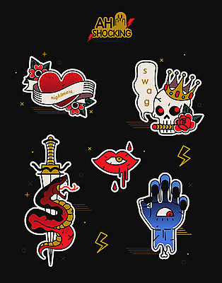 손 스티커 일러스트 뼈 해골 신체부위 세트 라벨 검은색 심장 뱀 칼 공포 입술모양 호러 국내일러스트 AI파일 모양 컬러 파충류 프레임 사람 장기_의학 파일형식 벡터