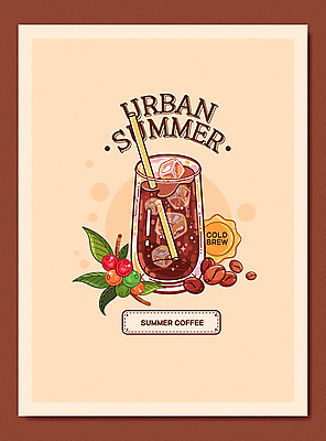 영어 열매 포스터 커피 음료 일러스트 타이포그라피 사람없음 여름 갈색 라벨 얼음 카페 원두 시원함 아이스아메리카노 커피열매 국내일러스트 AI파일 자연요소 식물 문자 계절 컬러 프레임 상점 아메리카노 아이스커피 파일형식 벡터