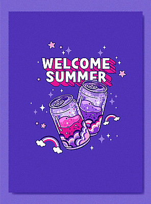 구름 영어 포스터 별 음료 무지개 일러스트 타이포그라피 사람없음 여름 반짝임 보라색 카페 캔 시원함 캔음료 국내일러스트 AI파일 자연요소 문자 계절 컬러 모션 상점 파일형식 벡터