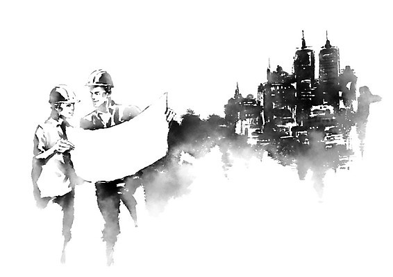 PSD 여자 남자 산업 일러스트 캘리그라피 붓터치 노동자 흑백 빌딩 성인 두명 건물 설계도 도시 비즈니스맨 비즈니스우먼 계획 안전모 번짐 산업현장 근로자의날 산업근로자 성인만 국내일러스트 직업 건축물 기념일 컨셉 비즈니스 건설업 촬영기법 사람 직장인 헬멧 안전장비 파일형식 효과