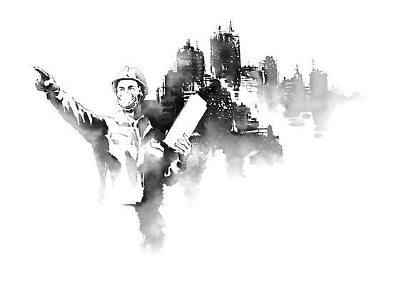 PSD 남자 산업 일러스트 캘리그라피 붓터치 노동자 흑백 마스크 한명 빌딩 성인 건물 설계도 가리킴 도시 비즈니스맨 계획 안전모 번짐 산업현장 근로자의날 산업근로자 성인남자한명만 국내일러스트 직업 1 건축물 기념일 컨셉 비즈니스 건설업 촬영기법 사람 손짓 직장인 헬멧 안전장비 남자한명만 성인남자만 파일형식 효과