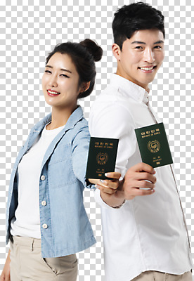 편집이미지 커플 응시 여자 남자 실내 서기 미소 들기 사람 상반신 성인 두명 옆모습 캐주얼 30대 한국인 등맞대기 손내밀기 여권 PNG 성인만 편집소스 시선 옷 뷰포인트 관계 모션 표정 동양인 손짓 내부 장년 파일형식