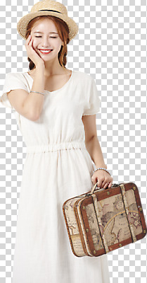 편집이미지 우먼라이프 원피스 여자 여행 포즈 생각 한명 서기 미소 들기 사람 상반신 20대 성인 취미 앞모습 청춘 여행가방 눈감음 턱괴기 한국인 즐거움 PNG 챙모자 싱글라이프 성인여자한명만 편집소스 욜로라이프 모자_잡화 1 라이프스타일 옷 감정 뷰포인트 컨셉 가방 모션 표정 동양인 청년 여자한명만 성인여자만 파일형식