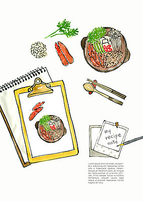 PSD 음식 일러스트 식재료 젓가락 수채화 사람없음 알 숟가락 두부 스프링노트 레시피 쑥 알탕 국내일러스트 한식 채소 수저 공책 탕 파일형식