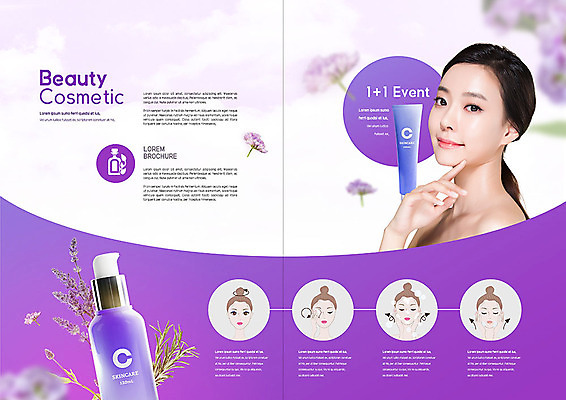 PSD 템플릿 표지디자인 북디자인 출판디자인 여자 꽃 내지 리플렛 북커버 한명 팜플렛 20대 성인 뷰티 세일 보라색 화장품 한국인 스킨케어 순서 의료성형뷰티 성인여자한명만 이미지템플릿 식물 1 컬러 사람 동양인 청년 여자한명만 성인여자만 파일형식