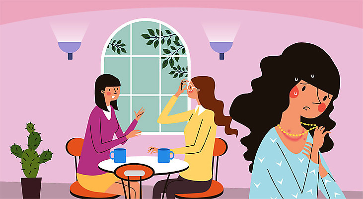 여자 화분 의자 일러스트 목걸이 장신구 창문 나뭇잎 조명 선인장 성인 컵 세명 친구 금속 카페 고통 모임 만남 질병 괴로움 땀 알레르기 두드러기 피부질환 피부트러블 성인여자만 테이블롤 국내일러스트 AI파일 식물 식기 감정 빵 가구 컨셉 잎 의학 관계 재질 사람 상점 여자만 성인만 파일형식 벡터