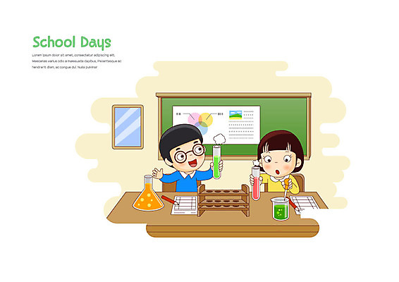 학생 여학생 여자 교육 남자 초등학생 어린이 남학생 과학 일러스트 교실 학교 수업 실험 초등교육 소녀 소년 두명 친구 스쿨라이프 과학교육 과학소품 에듀 에듀케이션 어린이만 스쿨팩 국내일러스트 AI파일 라이프스타일 관계 사람 오브젝트 파일형식 벡터