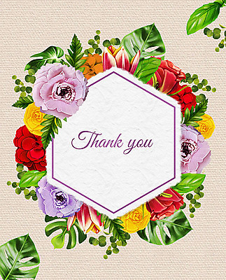 PSD 꽃 여러송이 잎 꽃백그라운드 일러스트 프레임 사람없음 컬러풀 감사카드 감사 꽃프레임 프레임일러스트 국내일러스트 카드프레임 식물 감정 컬러 다수 백그라운드 카드_감사 파일형식