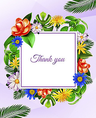 PSD 꽃 여러송이 잎 꽃백그라운드 일러스트 프레임 사람없음 컬러풀 감사카드 감사 꽃프레임 프레임일러스트 국내일러스트 카드프레임 식물 감정 컬러 다수 백그라운드 카드_감사 파일형식