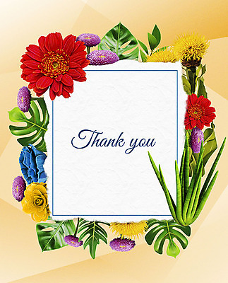 PSD 꽃 여러송이 잎 꽃백그라운드 일러스트 프레임 사람없음 컬러풀 감사카드 감사 꽃프레임 프레임일러스트 국내일러스트 카드프레임 식물 감정 컬러 다수 백그라운드 카드_감사 파일형식