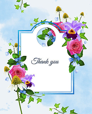 PSD 꽃 여러송이 잎 꽃백그라운드 일러스트 프레임 사람없음 컬러풀 감사카드 감사 꽃프레임 프레임일러스트 국내일러스트 카드프레임 식물 감정 컬러 다수 백그라운드 카드_감사 파일형식