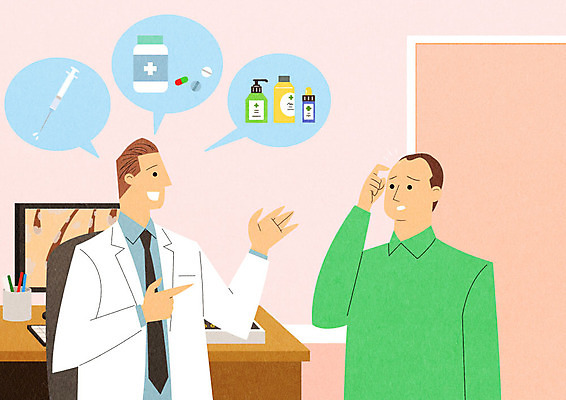 PSD 남자 일러스트 병원 주사기 성인 두명 치료 알약 약 진료 의사 고민 상담 두피케어 방법 에센스 진료실 탈모 탈모클리닉 성인남자만 국내일러스트 감정 의학 의료기기 사람 화장품 의료진 클리닉 헤어관리 증상 남자만 성인만 파일형식