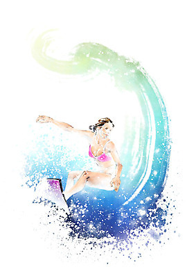 PSD 여자 파도 바다 일러스트 캘리그라피 레저 붓터치 한명 성인 여름 파란색 여름휴가 바캉스 비키니 서핑보드 서핑 시원함 번짐 성인여자한명만 국내일러스트 1 계절 수영복 컬러 휴가 사람 수상스포츠 보드_스포츠 여자한명만 성인여자만 파일형식 효과 여름_계절