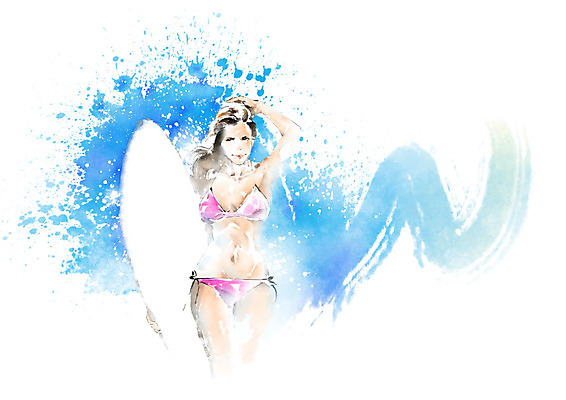 PSD 여자 파도 바다 일러스트 캘리그라피 레저 붓터치 한명 성인 여름 파란색 여름휴가 바캉스 비키니 서핑보드 서핑 시원함 번짐 성인여자한명만 국내일러스트 1 계절 수영복 컬러 휴가 사람 수상스포츠 보드_스포츠 여자한명만 성인여자만 파일형식 효과 여름_계절