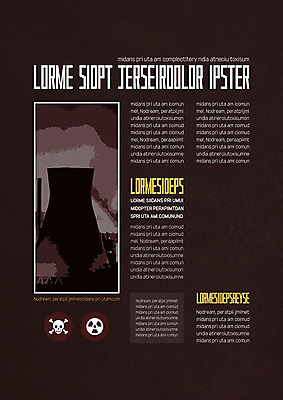 템플릿 내지 비즈니스 사람없음 갈색 위험 프레젠테이션 문서템플릿 서식 레이아웃 문서 제안서 원자력 독극물표시 원자력발전소 이미지템플릿 AI파일 컬러 컨셉 표시 에너지 파일형식 벡터