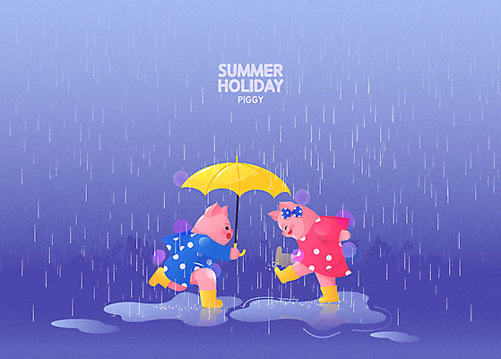 두마리 일러스트 우산 물장구 장화 타이포그라피 사람없음 여름 돼지 비 즐거움 웅덩이 우비 장마 돼지캐릭터 국내일러스트 AI파일 자연요소 문자 옷 계절 감정 동물캐릭터 신발 2 포유류 물놀이 날씨 비_날씨 파일형식 벡터