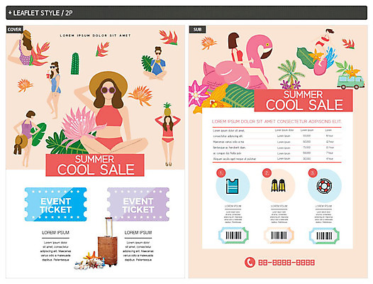 템플릿 여자 수영복 ZIP 포스터 리플렛 선인장 여러명 성인 여름 여름휴가 바캉스 세일 캐리어 티켓 플라밍고 전단템플릿 전단 쿠폰 바코드 성인여자만 인디자인 INDD 이미지템플릿 식물 옷 계절 다수 조류 휴가 사람 여행가방 홍보물 여자만 성인만 파일형식 여름_계절